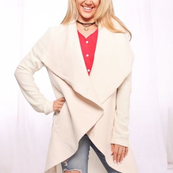 sunsparkles Jackets & Blazers - DONATED!!  Luxurious Cream draped open front